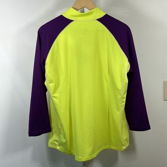 JOFIT Women's Mock Neck Golf/Athletic Top/Jacket Yellow/Purple Size Extra Large - Picture 7 of 9